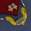 Yellow Color American Diamond Choker Necklace Set (CZN582YLW)
