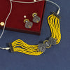 Yellow Color American Diamond Choker Necklace Set (CZN583YLW)