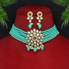 Rama Green Color American Diamond Choker Necklace Set (CZN584RGRN)