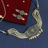 Gold Color American Diamond Choker Necklace Set (CZN586GLD)