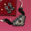 Black Color American Diamond Choker Necklace Set (CZN587BLK)