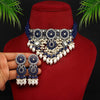 Blue Color American Diamond Choker Necklace Set (CZN587BLU)