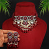 Maroon Color American Diamond Choker Necklace Set (CZN587MRN)