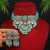 Rama Green Color American Diamond Choker Necklace Set (CZN587RGRN)