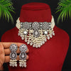 White Color American Diamond Choker Necklace Set (CZN587WHT)