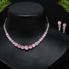 Pink Color Premium American Diamond Necklace Set (CZN592PNK)