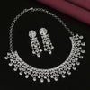 Silver Color Premium American Diamond Necklace Set (CZN593SLV)
