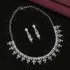 Silver Color Premium American Diamond Necklace Set (CZN594SLV)