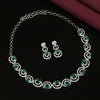 Green Color Premium American Diamond Necklace Set (CZN598GRN)