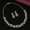 Silver Color Premium American Diamond Necklace Set (CZN598SLV)
