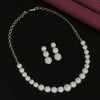 Silver Color Premium American Diamond Necklace Set (CZN603SLV)