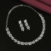 Silver Color Premium American Diamond Necklace Set (CZN608SLV)