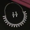 Silver Color Premium American Diamond Necklace Set (CZN610SLV)