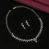 Silver Color Premium American Diamond Necklace Set (CZN611SLV)