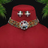 Multi Color Choker Premium American Diamond Necklace Set (PCZN617MLT)