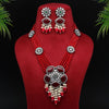 Maroon Color Premium Black Metal Monalisa & AD Stone Brass Necklace Set (PCZN619MRN)