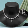 Silver Color American Diamond Necklace Set (CZN818SLV )