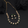 Green Color American Diamond Necklace Set (CZN820GRN )