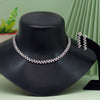 Pink Color American Diamond Necklace Set (CZN831PNK)