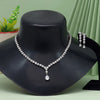 Silver Color American Diamond Necklace Set (CZN847SLV)