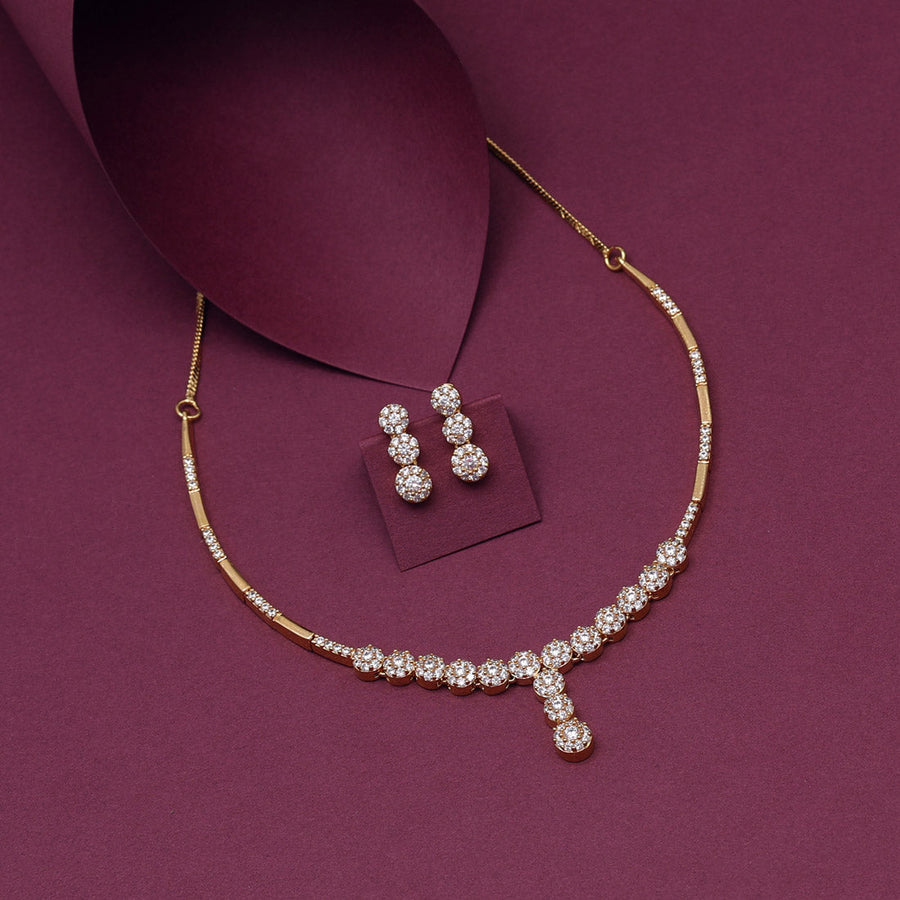 American Diamond Necklace Set with A Pair of Bangles