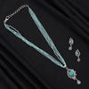 Pista Green Color American Diamond Necklace Set (CZN887PGRN)