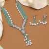 Pista Green Color American Diamond Necklace Set (CZN888PGRN)