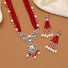 Red Color American Diamond Necklace Set (CZN889RED)