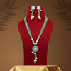 Pista Green Color American Diamond Necklace Set (CZN890PGRN)