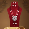 Maroon Color American Diamond Necklace Set (CZN892MRN)