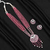 Pink Color American Diamond Necklace Set (CZN894PNK)