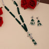 Green Color American Diamond Necklace Set (CZN895GRN)