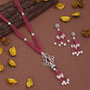 Magenta Color American Diamond Necklace Set (CZN895MNT)