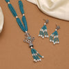 Firozi Color American Diamond Necklace Set (CZN896FRZ)