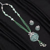 Pista Green Color American Diamond Necklace Set (CZN897PGRN)