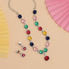 Multi Color American Diamond Necklace Set (CZN902MLT)