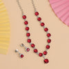 Ruby Color American Diamond Necklace Set (CZN902RUBY)