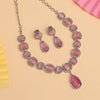 Pink Color American Diamond Necklace Set (CZN903PNK)