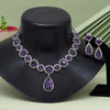 Purple Color American Diamond Necklace Set (CZN903PRP)
