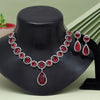 Ruby Color American Diamond Necklace Set (CZN903RUBY)