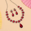 Ruby Color American Diamond Necklace Set (CZN903RUBY)