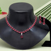 Ruby Color American Diamond Necklace Set (CZN904RUBY)