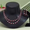 Red Color American Diamond Necklace Set (CZN905RED)