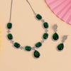 Green Color American Diamond Necklace Set (CZN907GRN)