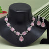 Pink Color American Diamond Necklace Set (CZN907PNK)