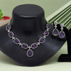 Purple Color American Diamond Necklace Set (CZN907PRP)