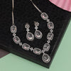 Silver Color American Diamond Necklace Set (CZN907SLV)