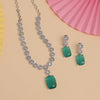 Rama Green Color American Diamond Necklace Set (CZN908RGRN)