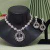 Pink Color American Diamond Necklace Set (CZN909PNK)