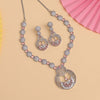 Pink Color American Diamond Necklace Set (CZN909PNK)